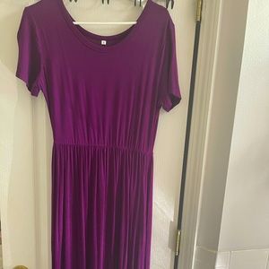 Medium long purple maxi dress